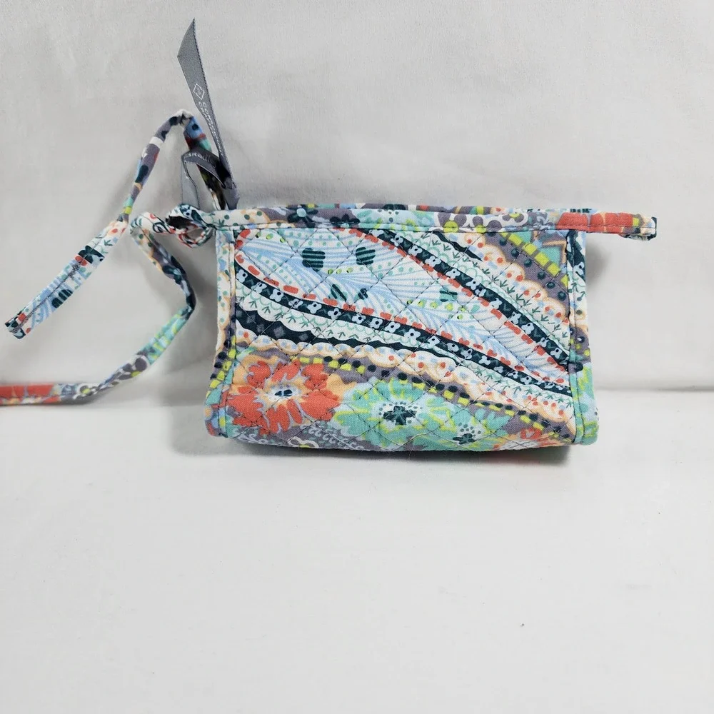 Vera Bradley Citrus Paisley Quilted Zip Case Floral Cotton Makeup Travel Wallet